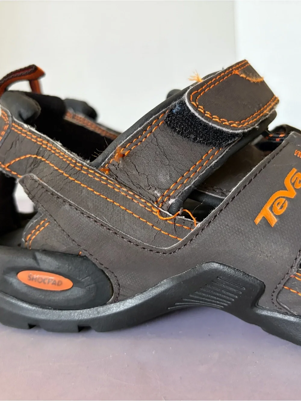 Teva Brown with Orange Stitching Outdoor Sandals